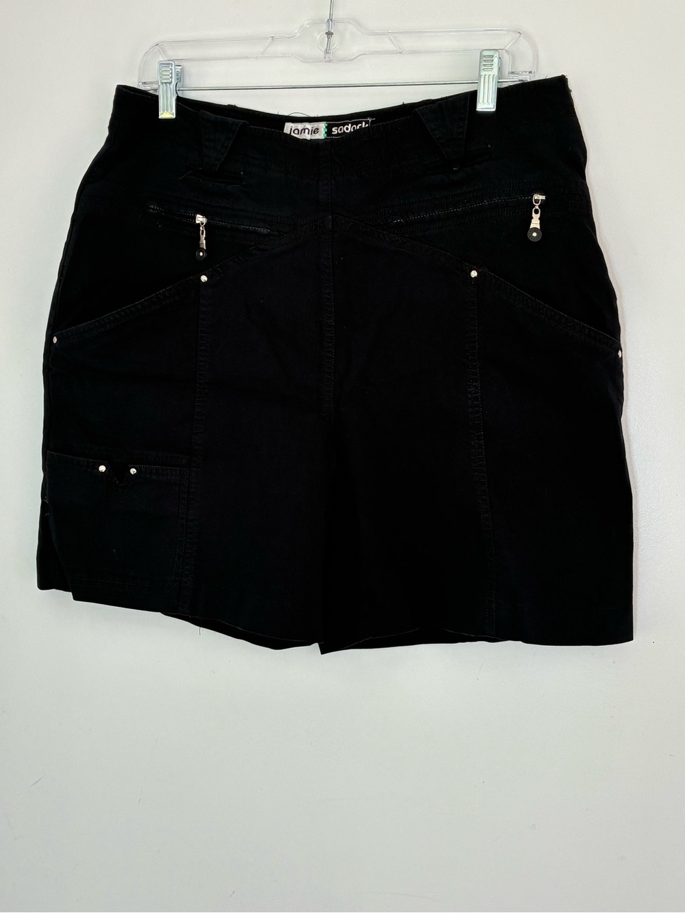 jamie sadock Black Bermuda Shorts with Zip Pocket Accents